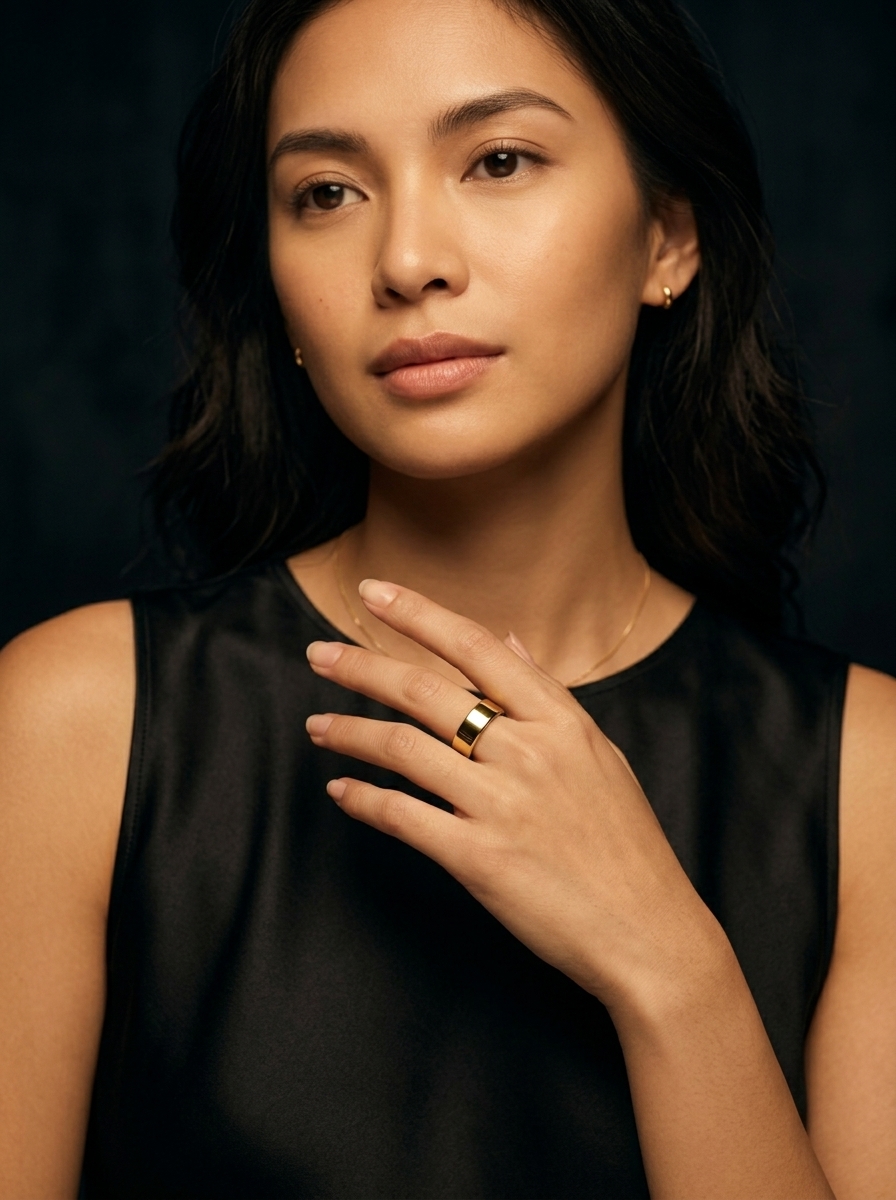 Woman Wearing Gold Smart Ring 202606172110