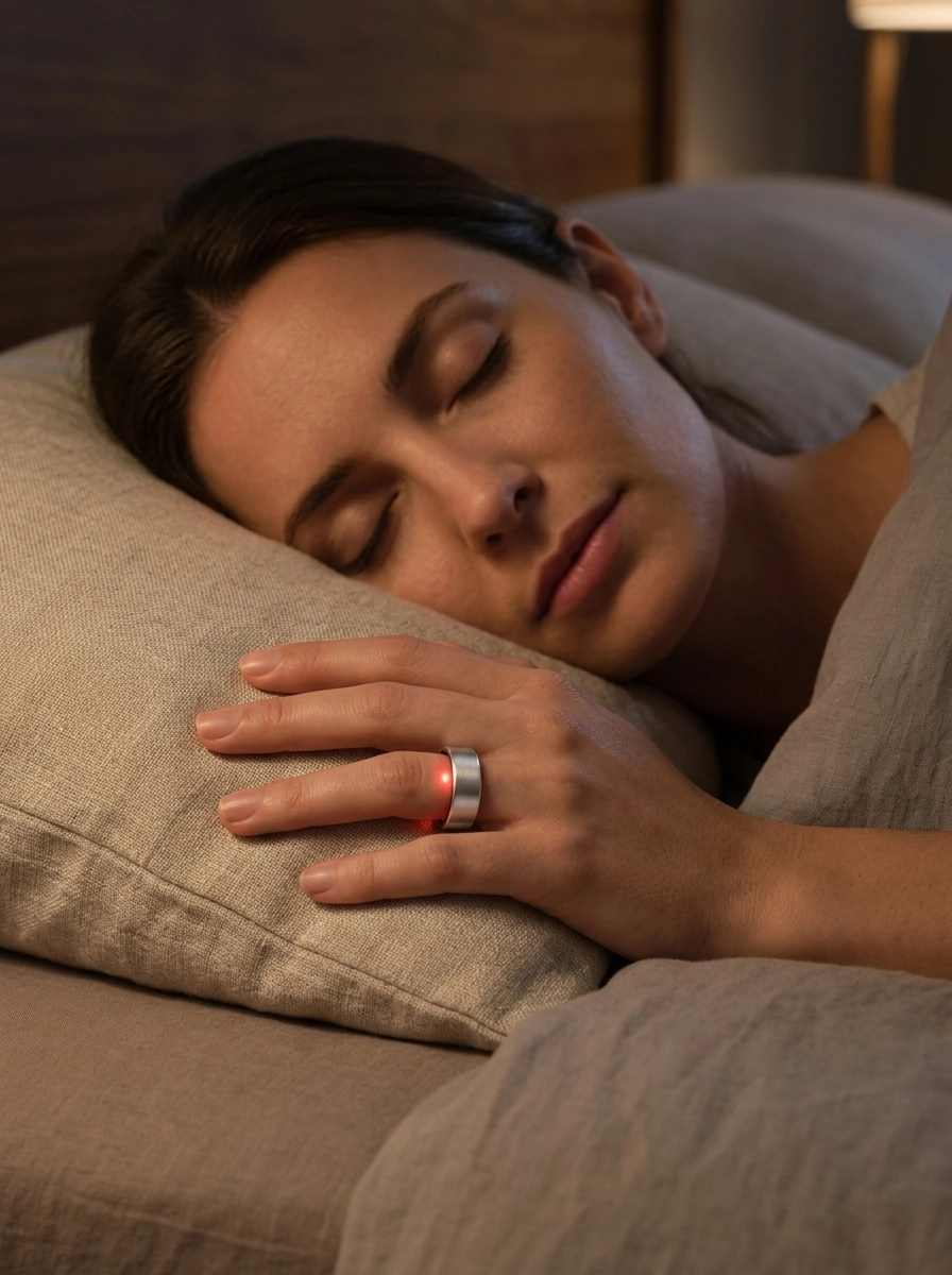 About Person wearing a XONYL smart ring during a quiet everyday moment