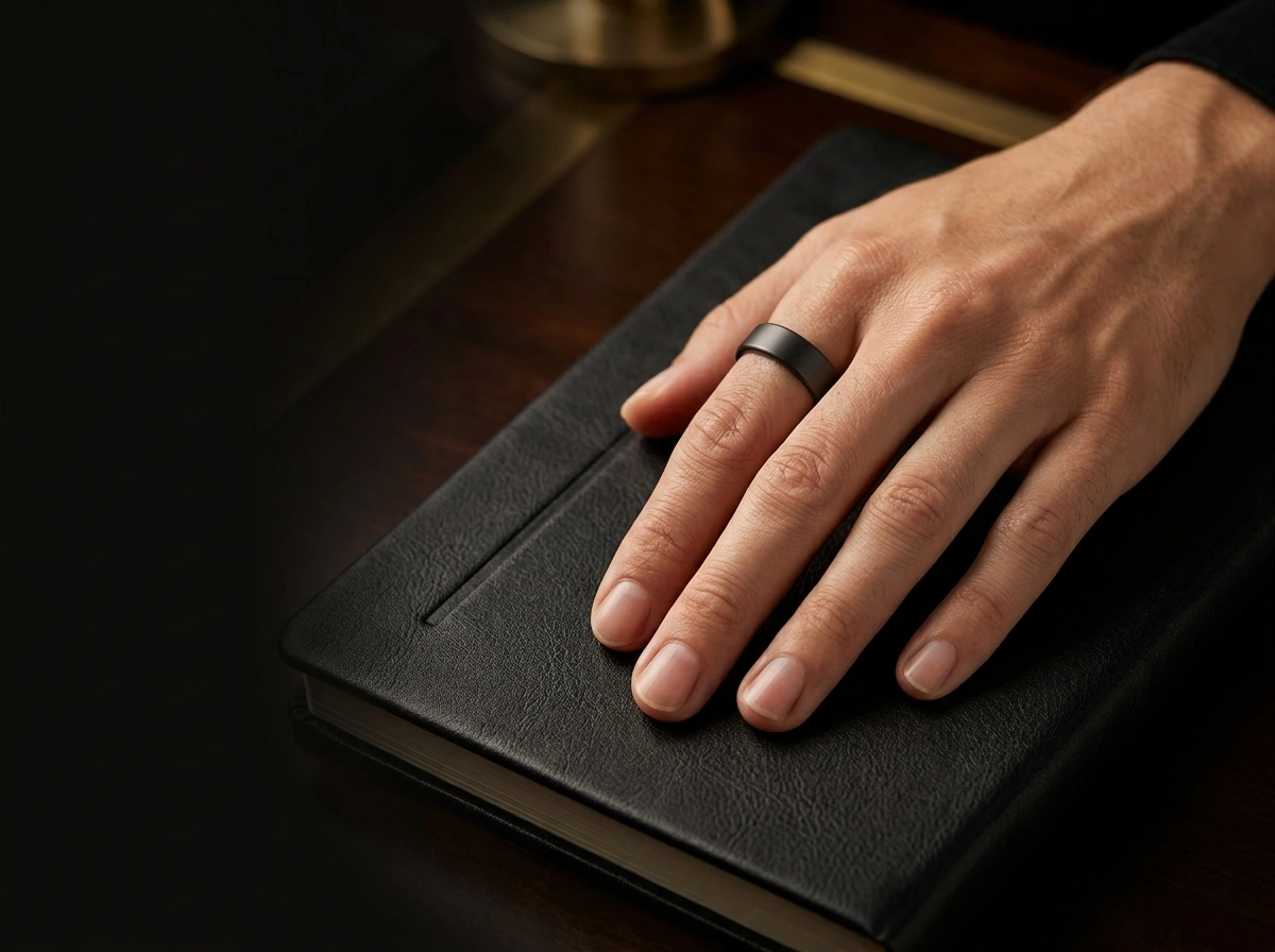Ring Size Guide Hand wearing a XONYL smart ring